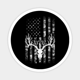 Buck Deer Hunting American Camouflage USA Flag Magnet